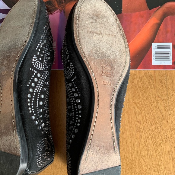 π Donald J. Pliner Black Leather Suede Loafers Flats Bead Embellished Sz 6.5 π - Picture 13 of 13